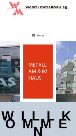 Vorschau der mobilen Webseite www.wehrliag.ch, Wehrli Metallbau AG