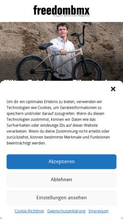 Vorschau der mobilen Webseite freedombmx.de, Freedom BMX
