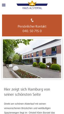 Vorschau der mobilen Webseite www.haus-alstertal.de, Haus Alstertal Seniorengesellschaft mbH