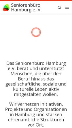 Vorschau der mobilen Webseite www.seniorenbuero-hamburg.de, Seniorenbüro Hamburg e. V.