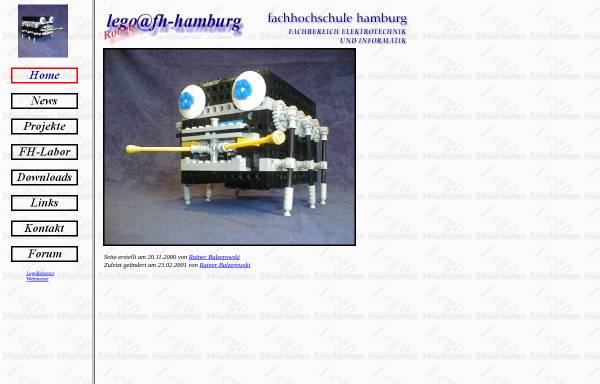 LegoRobotics Homepage der FH Hamburg