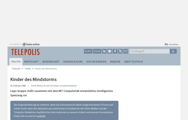 Vorschau von www.heise.de, Kinder des Mindstorms