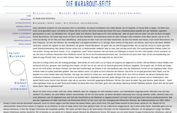 Vorschau von www.marabout.de, Murakami lesen oder Ein Elefant verschwindet
