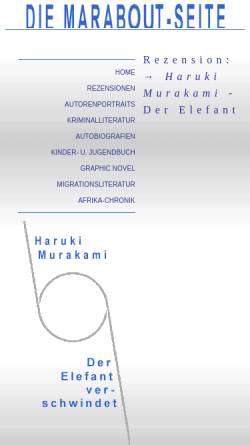 Vorschau der mobilen Webseite www.marabout.de, Murakami lesen oder Ein Elefant verschwindet