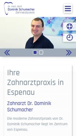 Vorschau der mobilen Webseite www.zahnarzt-kassel-espenau.de, Dr. med. dent. Peter Kleine