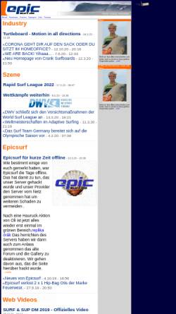 Vorschau der mobilen Webseite www.epicsurf.de, Epicsurf