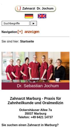 Vorschau der mobilen Webseite www.zahnarzt-dr-jochum.de, Zahnärztliche Gemeinschaftspraxis Dr. Christoph Jochum & Dr. Sebastian Jochum