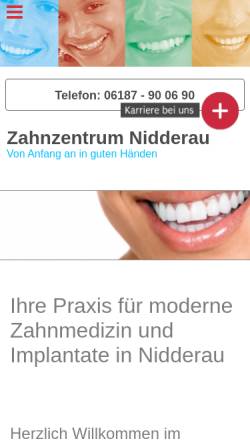 Vorschau der mobilen Webseite zahnzentrum-nidderau.com, Zahnzentrum Nidderau