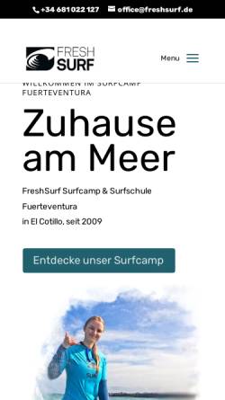Vorschau der mobilen Webseite freshsurf.de, FreshSurf