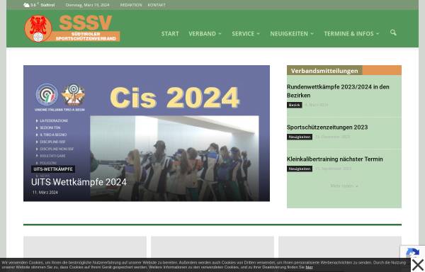 Vorschau von www.sssv.org, Südtiroler Sportschützenverband