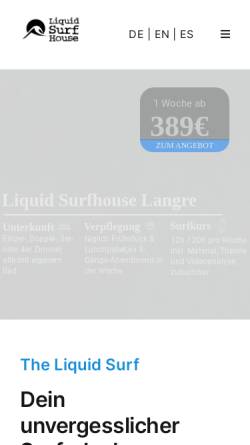 Vorschau der mobilen Webseite liquid-surf.com, Liquid Surfcamp