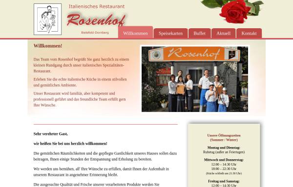 Vorschau von www.rosenhof-bielefeld.de, Restaurant Rosenhof