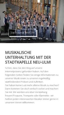 Vorschau der mobilen Webseite www.stadtkapelle-neu-ulm.de, Stadtkapelle Neu-Ulm e. V.