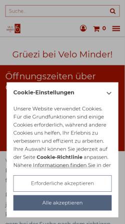 Vorschau der mobilen Webseite www.zweiradshopminder.ch, Zweiradshop Minder AG