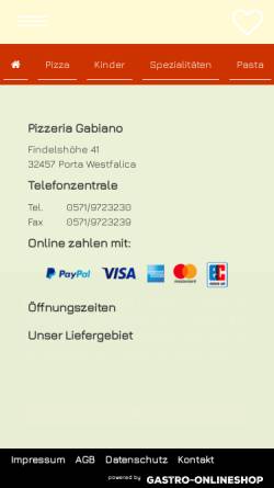 Vorschau der mobilen Webseite www.gabiano-web.de, Gabiano Service-Restaurant