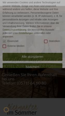 Vorschau der mobilen Webseite stemmer-post.de, Hotel - Restaurant 