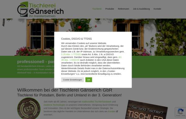 Vorschau von www.tischlerei-potsdam-berlin.de, Tischlermeister Hartmut Gänserich