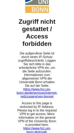 Vorschau der mobilen Webseite www.thch.uni-bonn.de, Arbeitsgruppe Biophysikalische Chemie