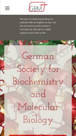 Vorschau der mobilen Webseite www.gbm-online.de, Gesellschaft für Biochemie und Molekularbiologie e.V.