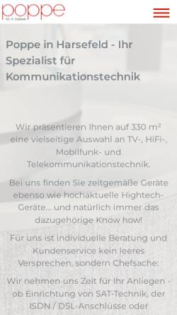 Vorschau der mobilen Webseite www.poppe-harsefeld.de, Poppe