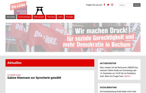 Vorschau von www.dielinke-bochum.de, Die Linke. Kreisverband Bochum