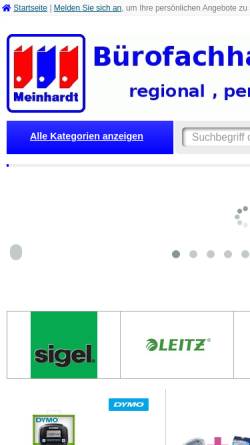 Vorschau der mobilen Webseite www.buerofachhandel-meinhardt.de, Bürofachhandel Meinhardt