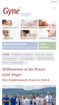 Vorschau der mobilen Webseite www.singer.ch, Dr. med. Michael Singer