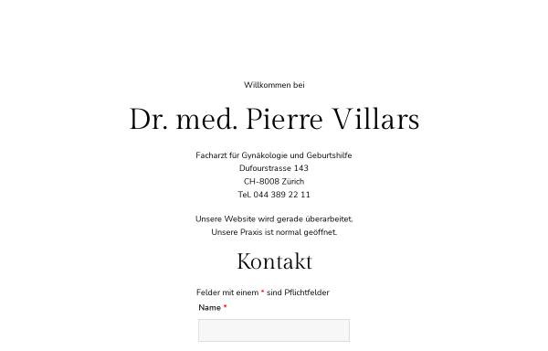 Vorschau von www.villarsgyn.ch, Dr. Med. Pierre Villars
