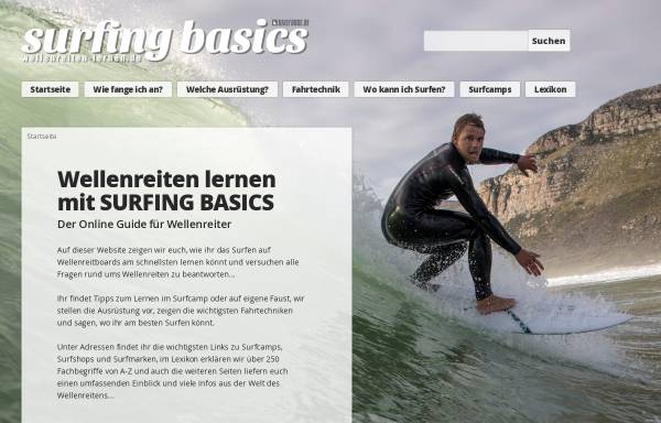 Vorschau von www.wellenreiten-lernen.de, Surfing Basics