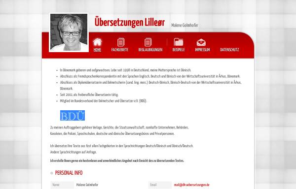 Vorschau von www.dk-uebersetzungen.de, Übersetzungen Lilleor, Inh. Malene Golmhofer