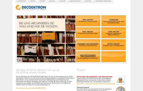 Vorschau von www.decodetron.de, Apothekenarchiv.de by DeCODEtron Archiv-Service GmbH