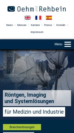 Vorschau der mobilen Webseite www.oehm-rehbein.de, Oehm und Rehbein GmbH