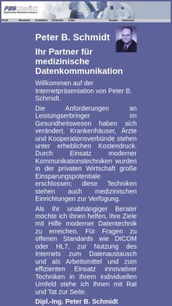 Vorschau der mobilen Webseite www.pbschmidt.de, Peter B. Schmidt - Beratung für medizinische Datenkommunikation