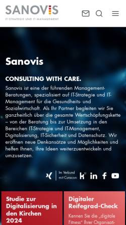Vorschau der mobilen Webseite www.sanovis.com, Sanovis GmbH