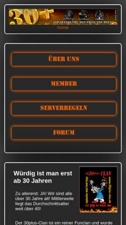 Vorschau der mobilen Webseite www.30plus-clan.de, 30 Plus-Clan Germany