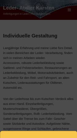 Vorschau der mobilen Webseite www.leder-und-pflege.de, Leder Karsten