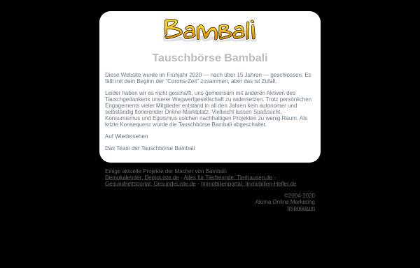 Vorschau von www.bambali.de, Bambali - Tobias Sasse