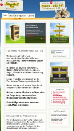 Vorschau der mobilen Webseite hasenstall-bau.de, Hasenstall Bau, LLG Holzprodukte Ltd.