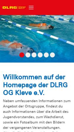 Vorschau der mobilen Webseite www.dlrg-kleve.de, DLRG OG Kleve e.V.