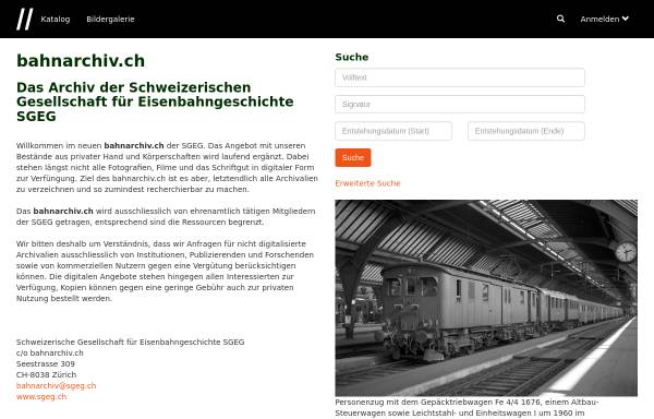 Vorschau von www.bahnarchiv.ch, Bahnarchiv.ch