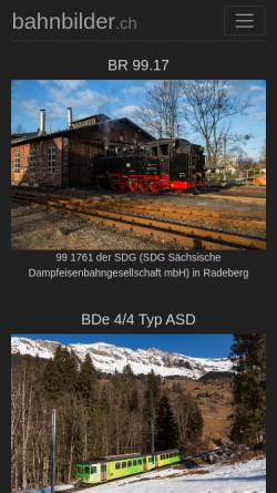 Vorschau der mobilen Webseite www.bahnbilder.ch, Bahnbilder.ch