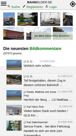 Vorschau der mobilen Webseite www.bahnbilder.de, Bahnbilder.de