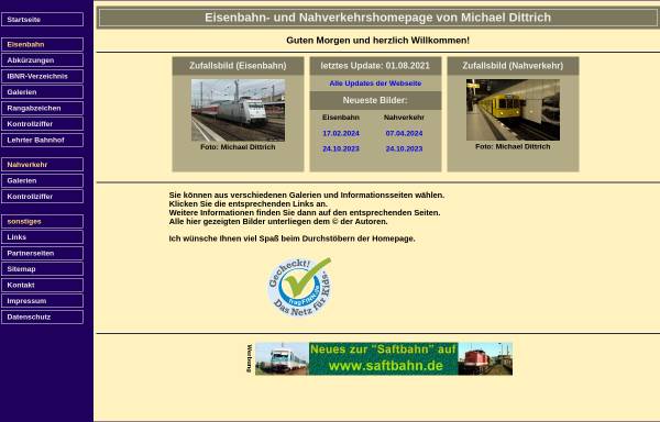 Vorschau von www.michaeldittrich.de, Eisenbahnhomepage von Michael Dittrich