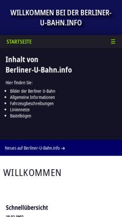 Vorschau der mobilen Webseite www.u-bahnbilder.de, U-Bahnbilder.de