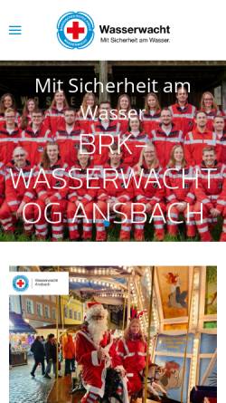 Vorschau der mobilen Webseite wasserwacht-ansbach.de, BRK Wasserwacht Ansbach