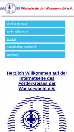 Vorschau der mobilen Webseite www.wasserwacht-foerderkreis.de, Förderkreis der Wasserwacht e.V.