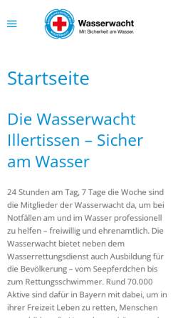 Vorschau der mobilen Webseite www.wasserwacht-illertissen.de, Wasserwacht Ortsgruppe Illertissen