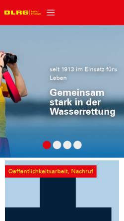 Vorschau der mobilen Webseite bez-esslingen.dlrg.de, DLRG Esslingen