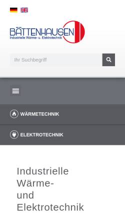 Vorschau der mobilen Webseite www.baettenhausen.de, Bättenhausen Wärmetechnik GmbH
