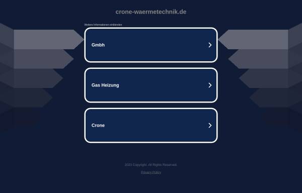 Vorschau von www.crone-waermetechnik.de, Crone Wärmetechnik GmbH